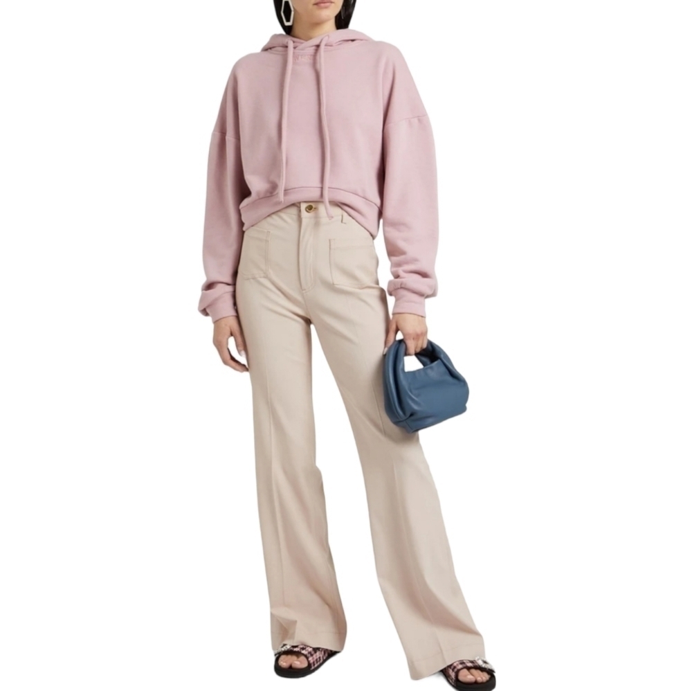 REDVALENTINO Twill Flared Pants, Size 8, Blush, NWT